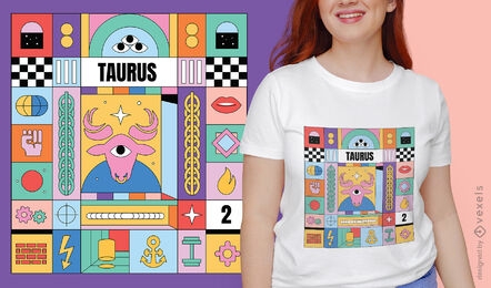 Taurus zodiac sign colorful t-shirt design