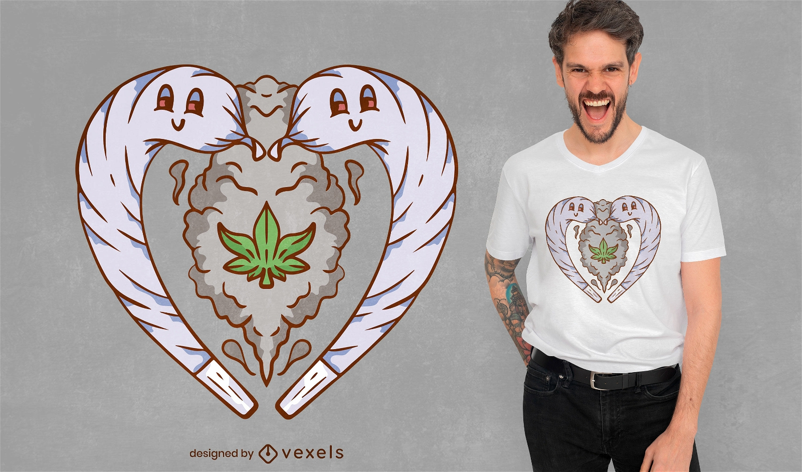 Design de camiseta de amor de erva daninha