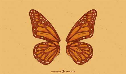 Ilustración de alas de mariposa