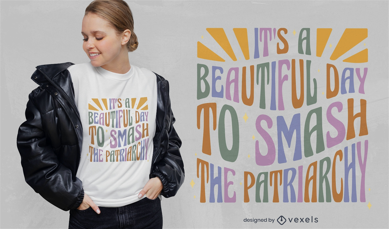 Esmague o design de camiseta feminista do patriarcado