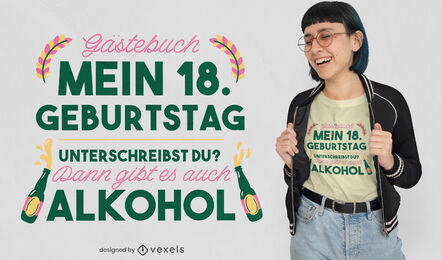 18. Geburtstag Alkoholzitat T-Shirt Design