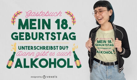 18th birthday alcohol quote t-shirt design