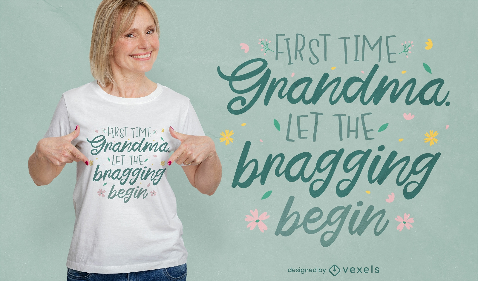 First time grandma lettering t-shirt design