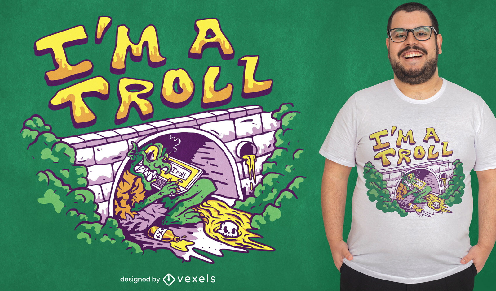 Design de camiseta de paródia de trolls da Internet