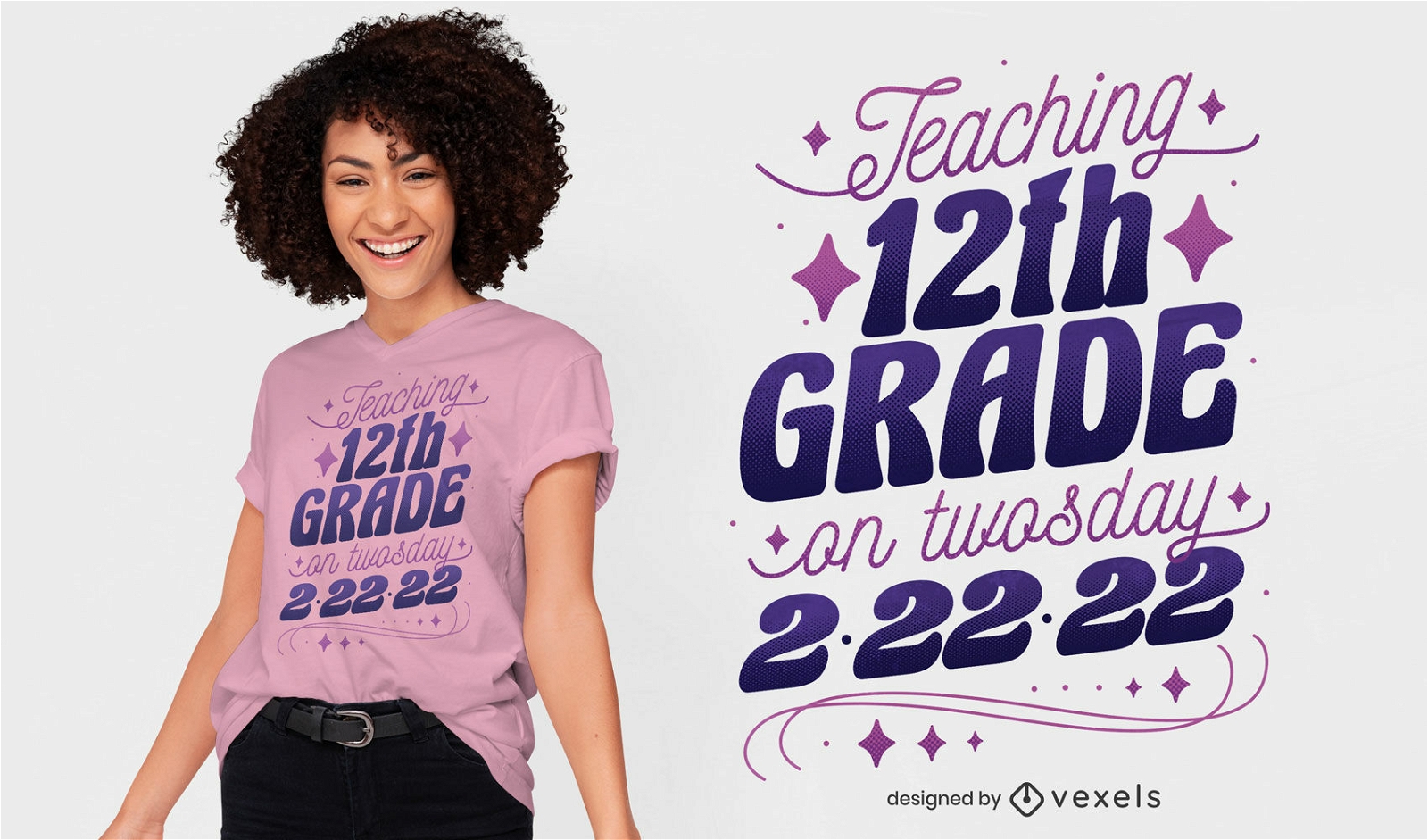 Design de camiseta de citação de ensino de dois dias