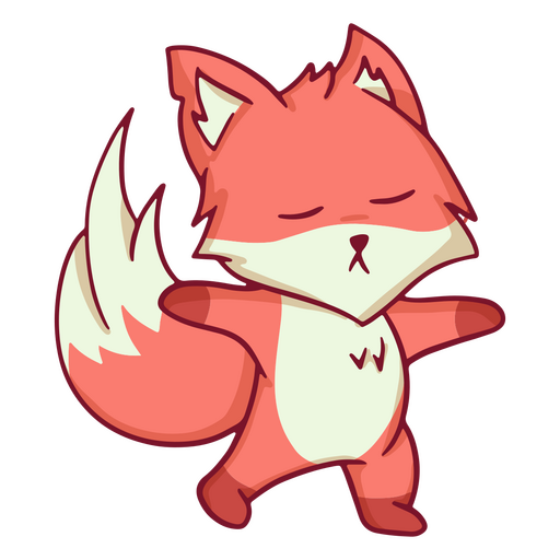 Yoga fox color stroke PNG Design