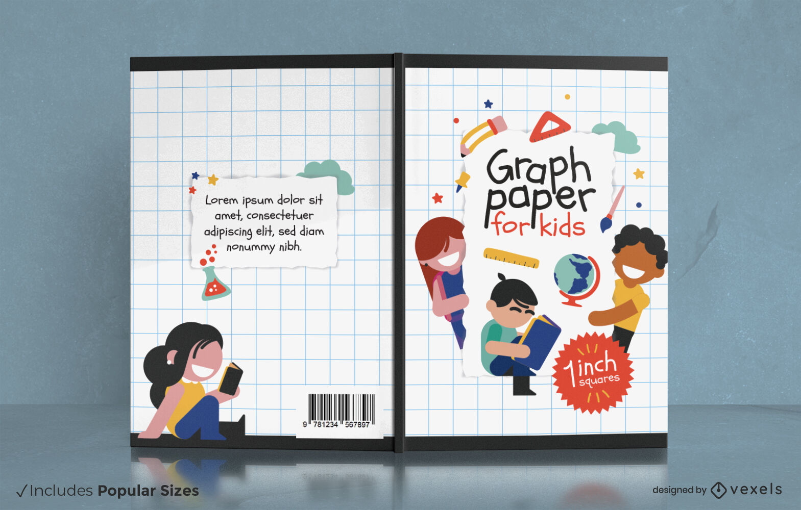 Graph paper for kids book cover design