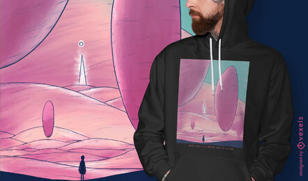 Desert fantasy landscape t-shirt design