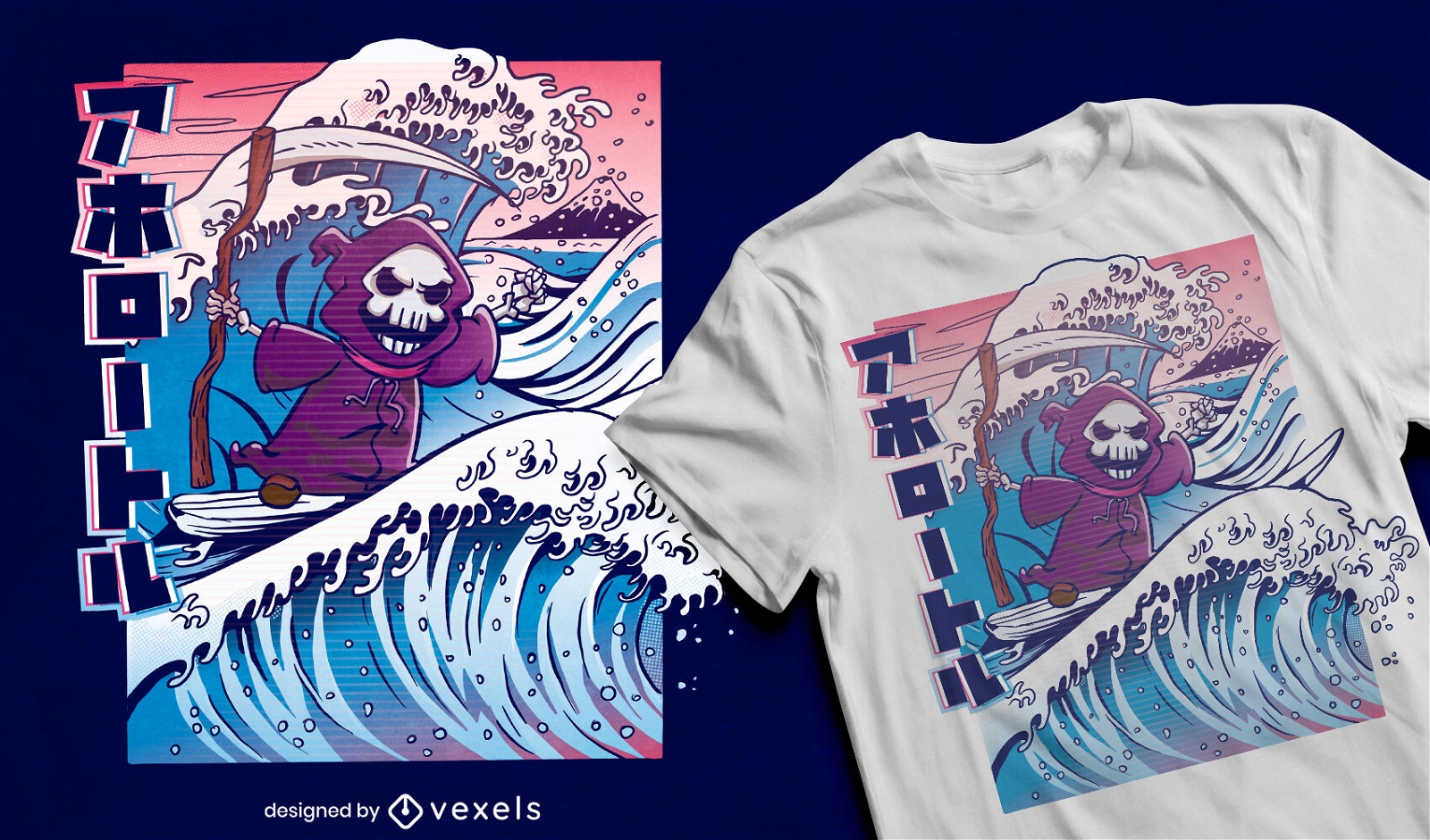 Diseño de camiseta de surf Grim Reaper