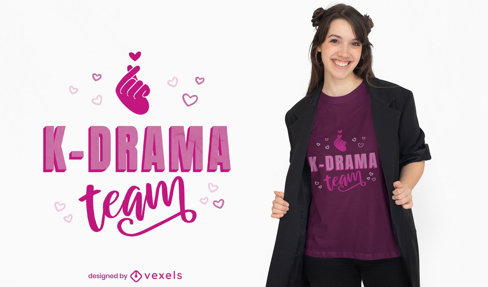 Design de camiseta de fã de K-drama