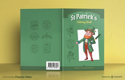 Diseño de portada de libro para colorear de San Patricio