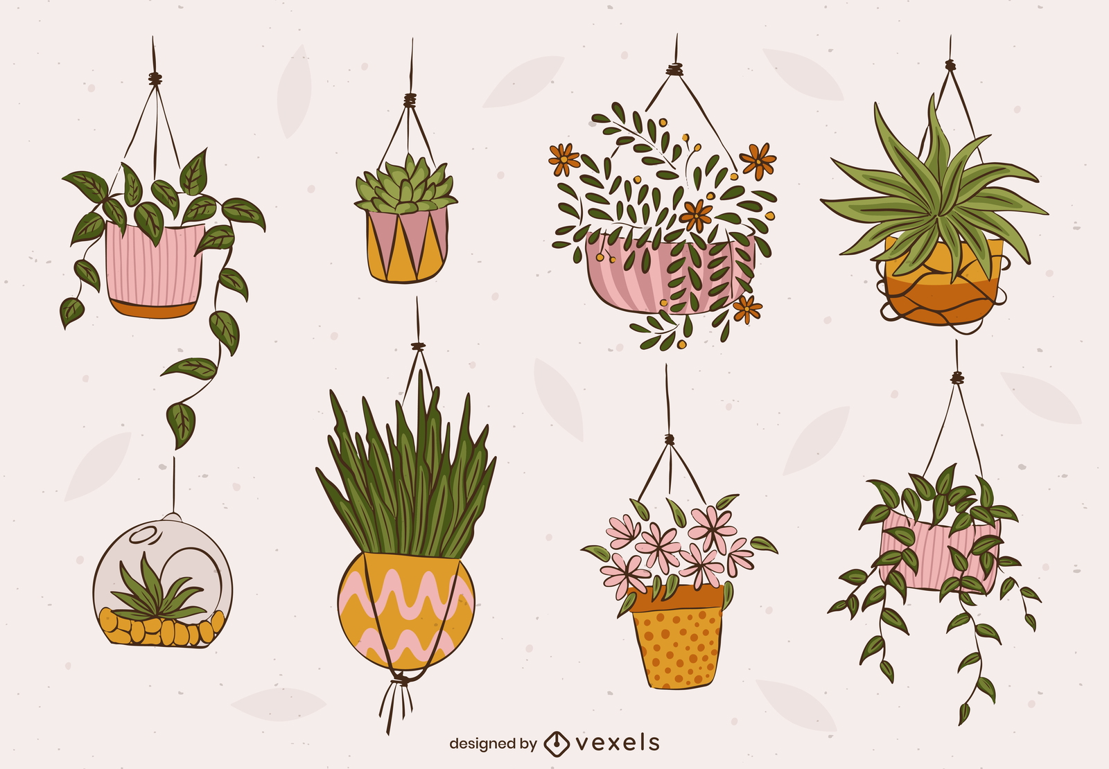 Diseño de escenografía de plantas colgantes