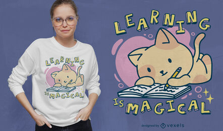 Nettes Katzenschreibens-T-Shirt Design