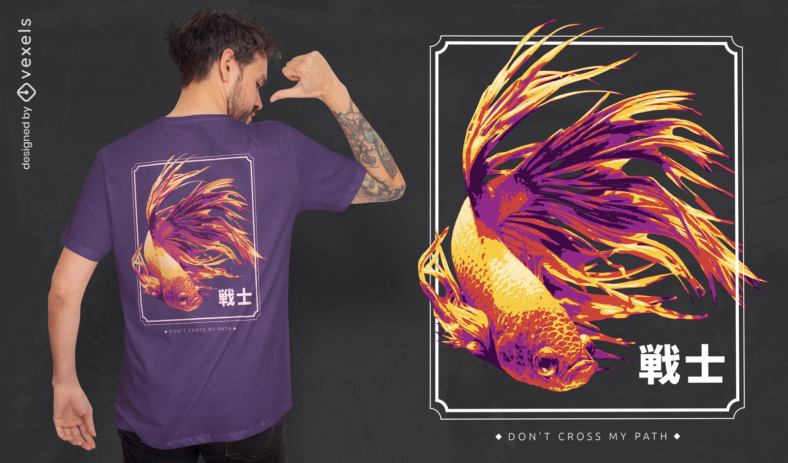 Camiseta de natación de animales marinos de peces koi psd