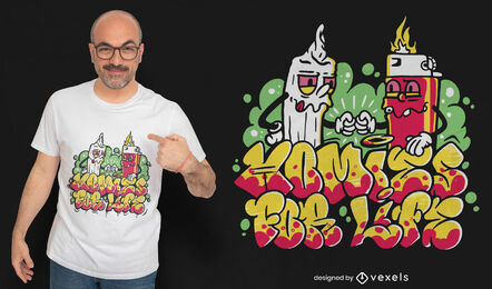 Lighter and joint weed t-shirt design