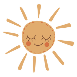 Cute sun icon PNG Design