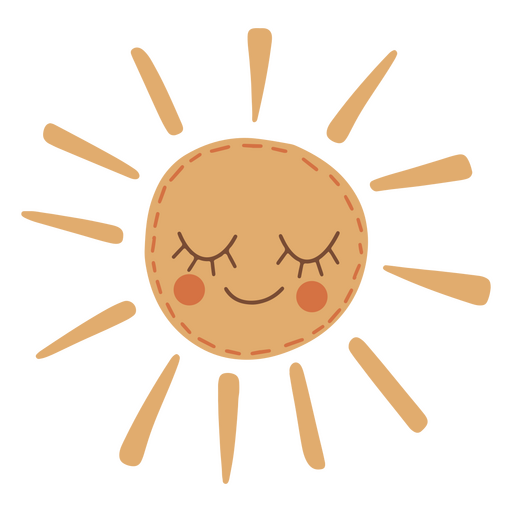 Ícone de sol fofo Desenho PNG
