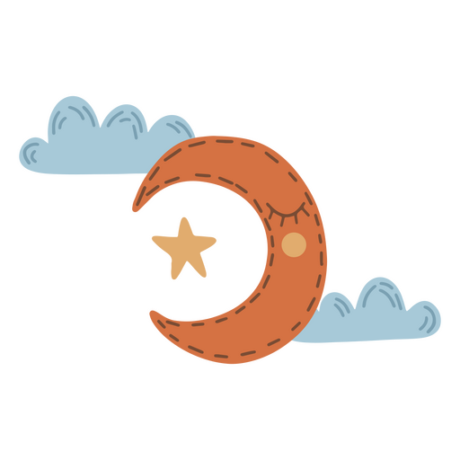 Cute moon icon PNG Design