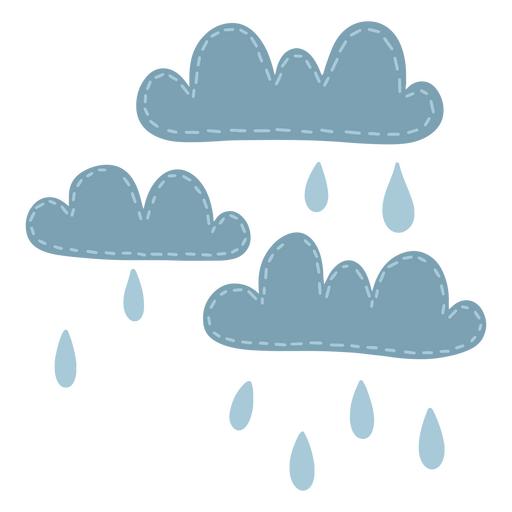 Lindo ícone de nuvens de chuva Desenho PNG