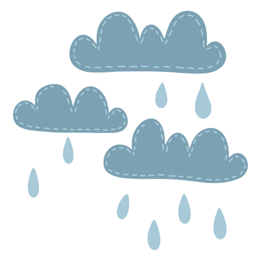 Lindo icono de nubes de lluvia Diseño PNG