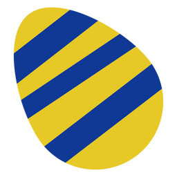 Easter egg flat striped blue and yellow PNG Design Transparent PNG