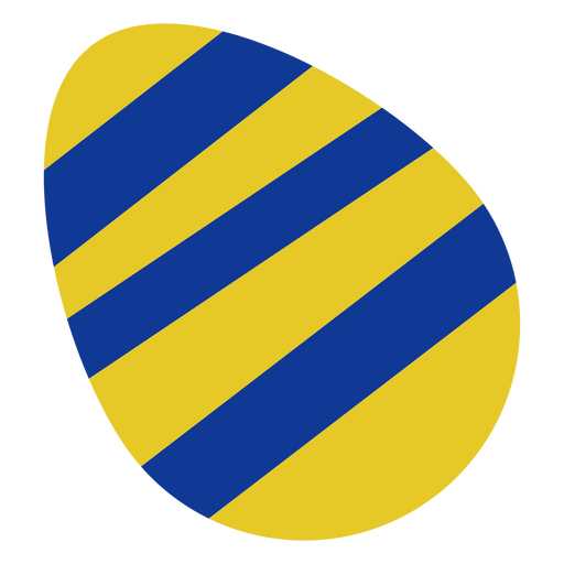 Ovo de páscoa liso listrado azul e amarelo Desenho PNG