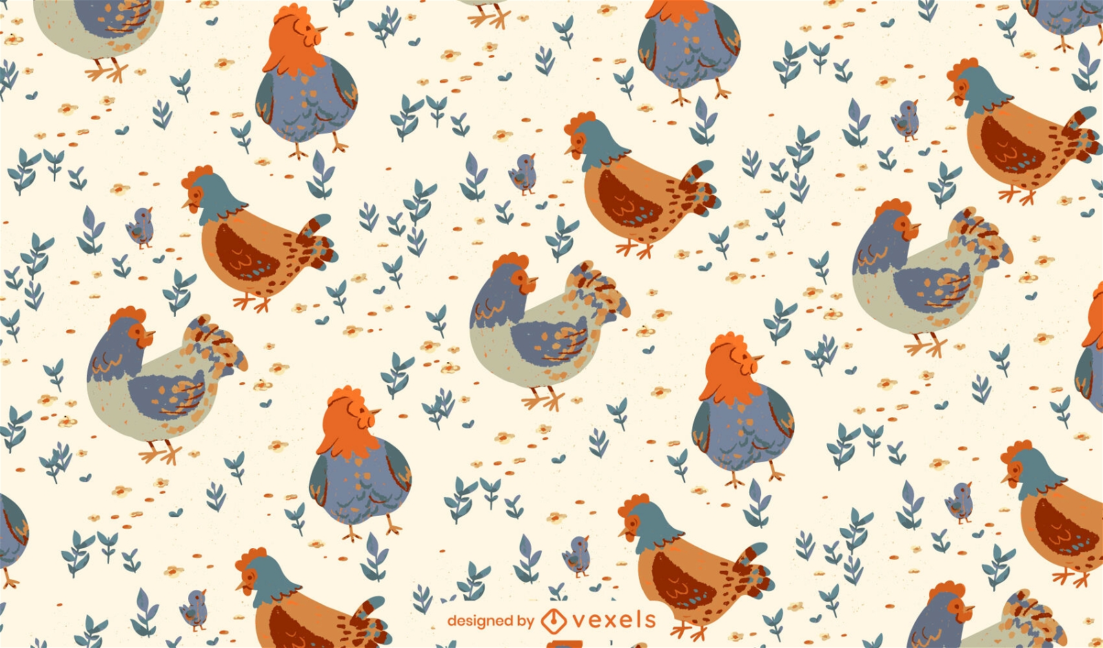 Diseño de patrón enlosable de pollo