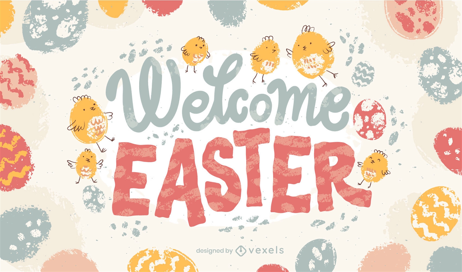 Bienvenido diseño de letras de Pascua
