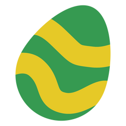 Easter egg flat green and yellow PNG Design Transparent PNG
