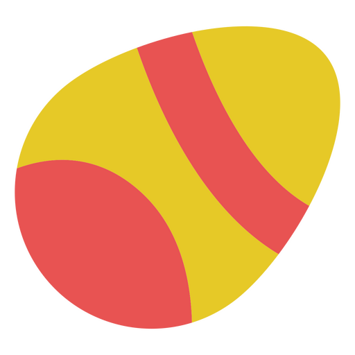 Huevo de pascua plano rosa y amarillo. Diseño PNG