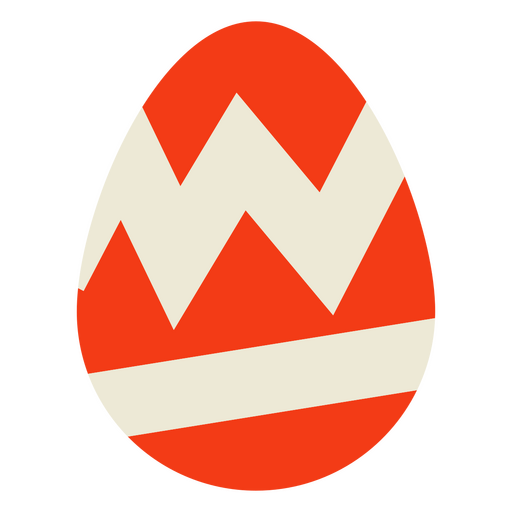 Huevo de Pascua plano rojo y gris. Diseño PNG