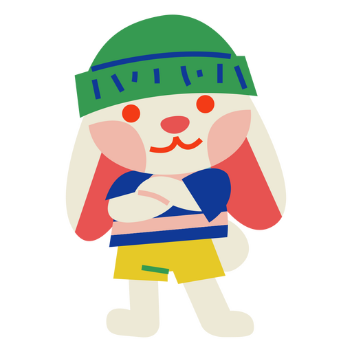 Easter bunny cool character PNG Design