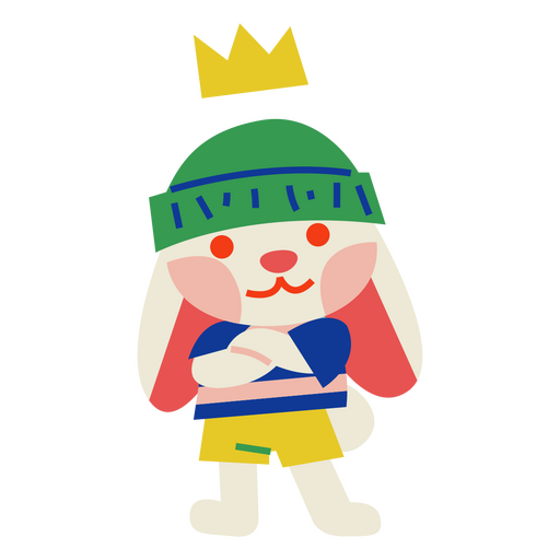 Kühler Kronencharakter des Osterhasen PNG-Design