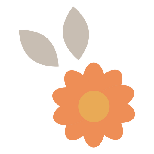 Orange flache Pastellblume PNG-Design