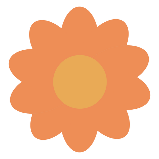 Pastel plano de flor de naranja Diseño PNG