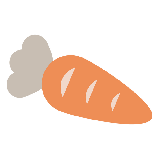 Dibujo plano de linda zanahoria peque?a Diseño PNG