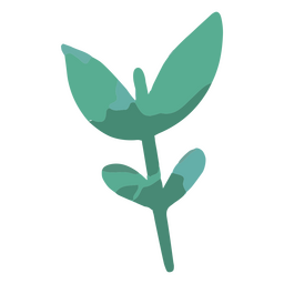 Tallo con hojas verdes semiplanas Diseño PNG