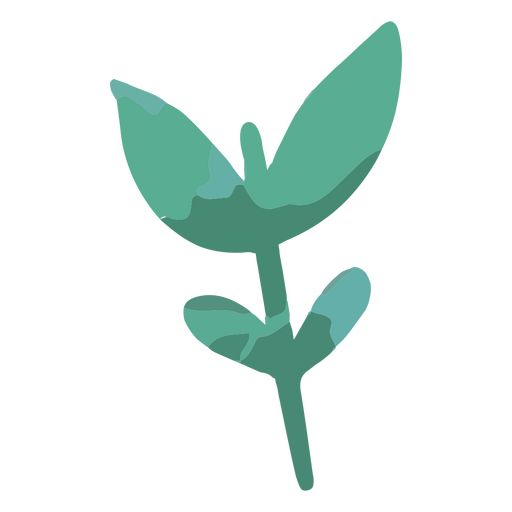 Caule com folhas semi-planas verdes Desenho PNG