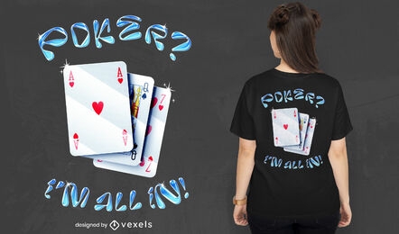 Klassisches Poker-Spielkarten-T-Shirt PSD