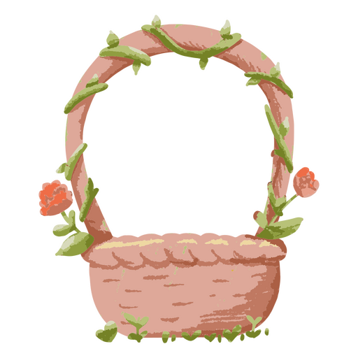 cesta de rosas fofas de páscoa Desenho PNG