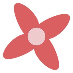 Flor plana rojo pastel Diseño PNG