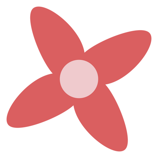 Blume flach pastellrot PNG-Design