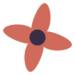 Simple flor plano naranja pastel Diseño PNG