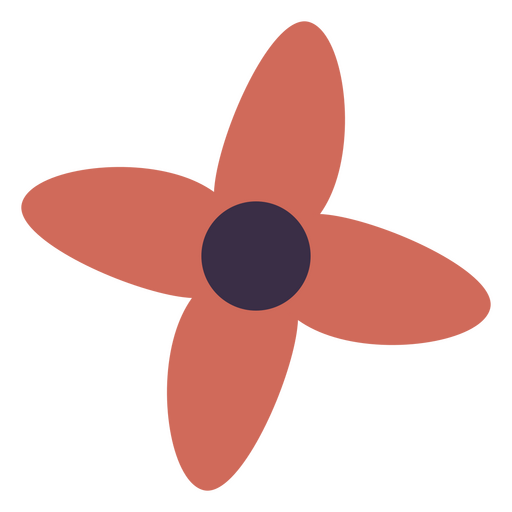 Einfache Blume flach pastellorange PNG-Design