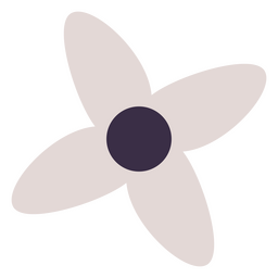 Simples flor branca pastel plana Desenho PNG