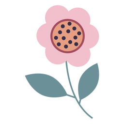 Linda flor plana rosa pastel Diseño PNG