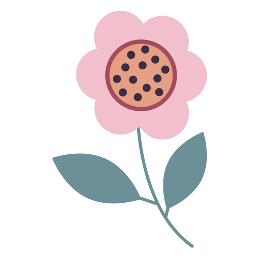 Flaches Pastellrosa der netten Blume PNG-Design