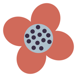 Flor pastel vermelha plana Desenho PNG