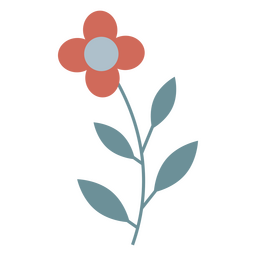 Pastel flor plano rojo delicado Diseño PNG