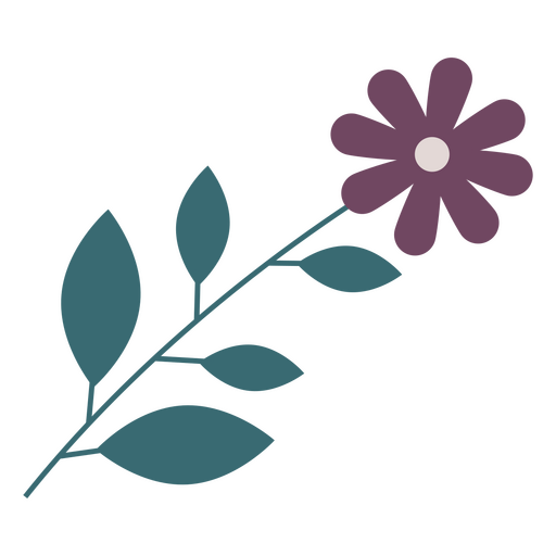 Pastel flower flat purple PNG Design